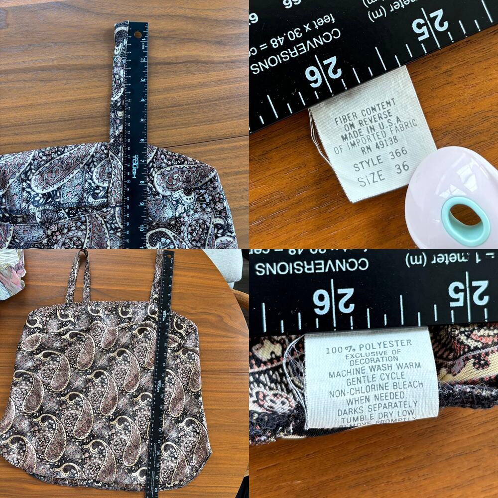 90s‎ Vintage Lady Dorby Paisley Shimmer Tank Top Square Neck Polyester Size 36 - Picture 5 of 11